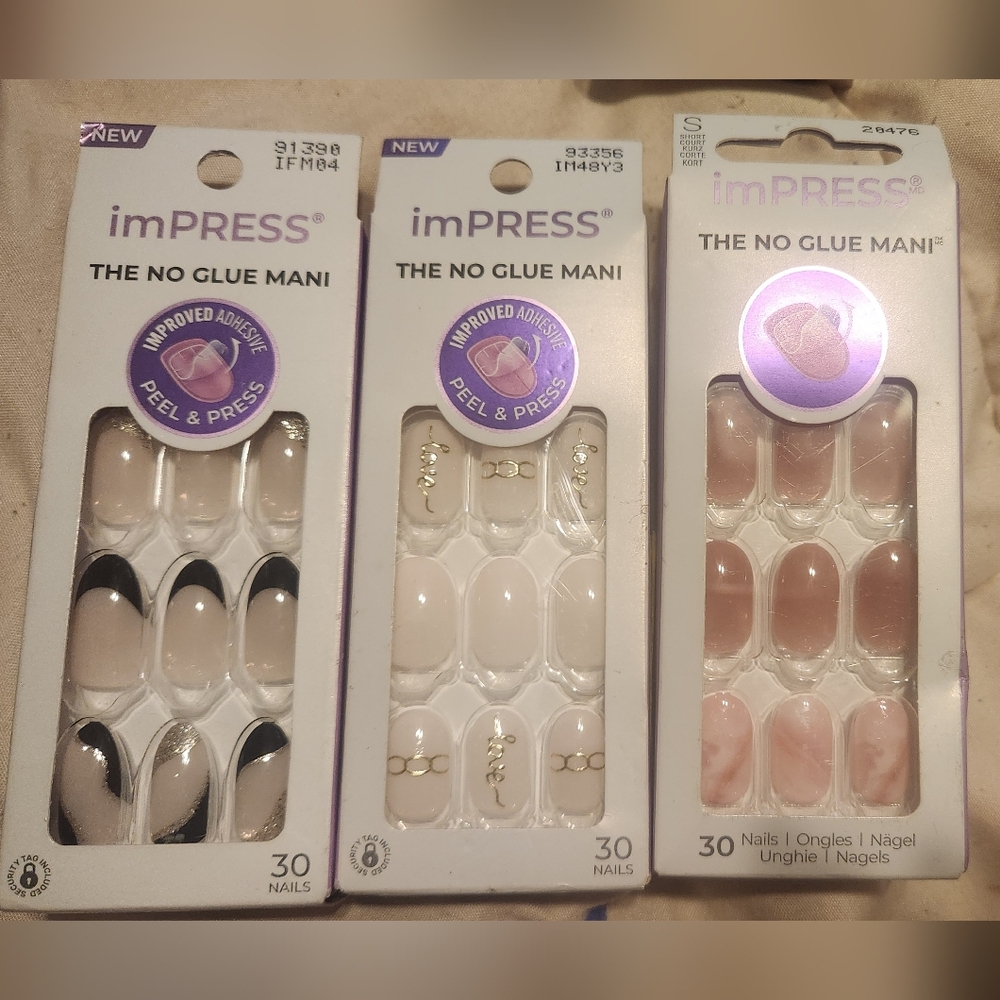 imPRESS No Glue Mani - Pink and Cream